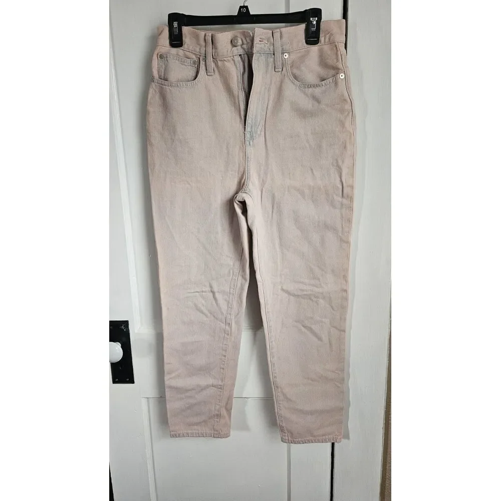 Madewell The MOMJEAN‎ Crop Jean 27 Pink Blue Tie Dye 5 POCKETS